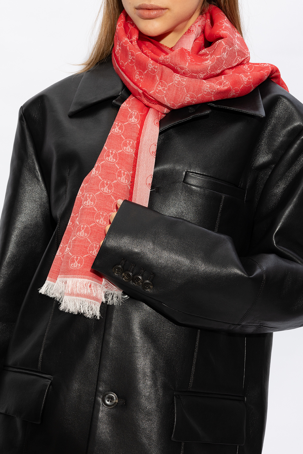 Red Scarf with monogram Moschino - SchaferandweinerShops